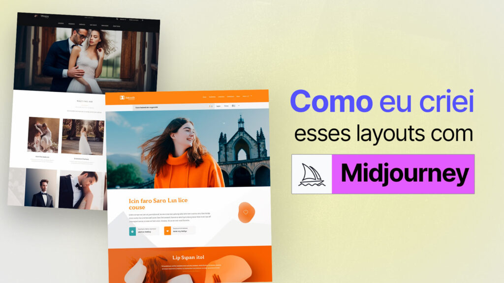 layouts de web design com Midjourney